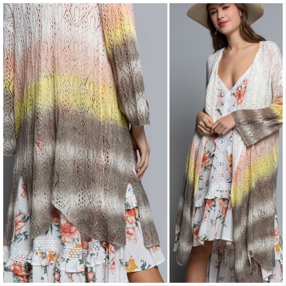 POL Hand Dyed Knit Sherbet Cardigan - Picture 6 of 11